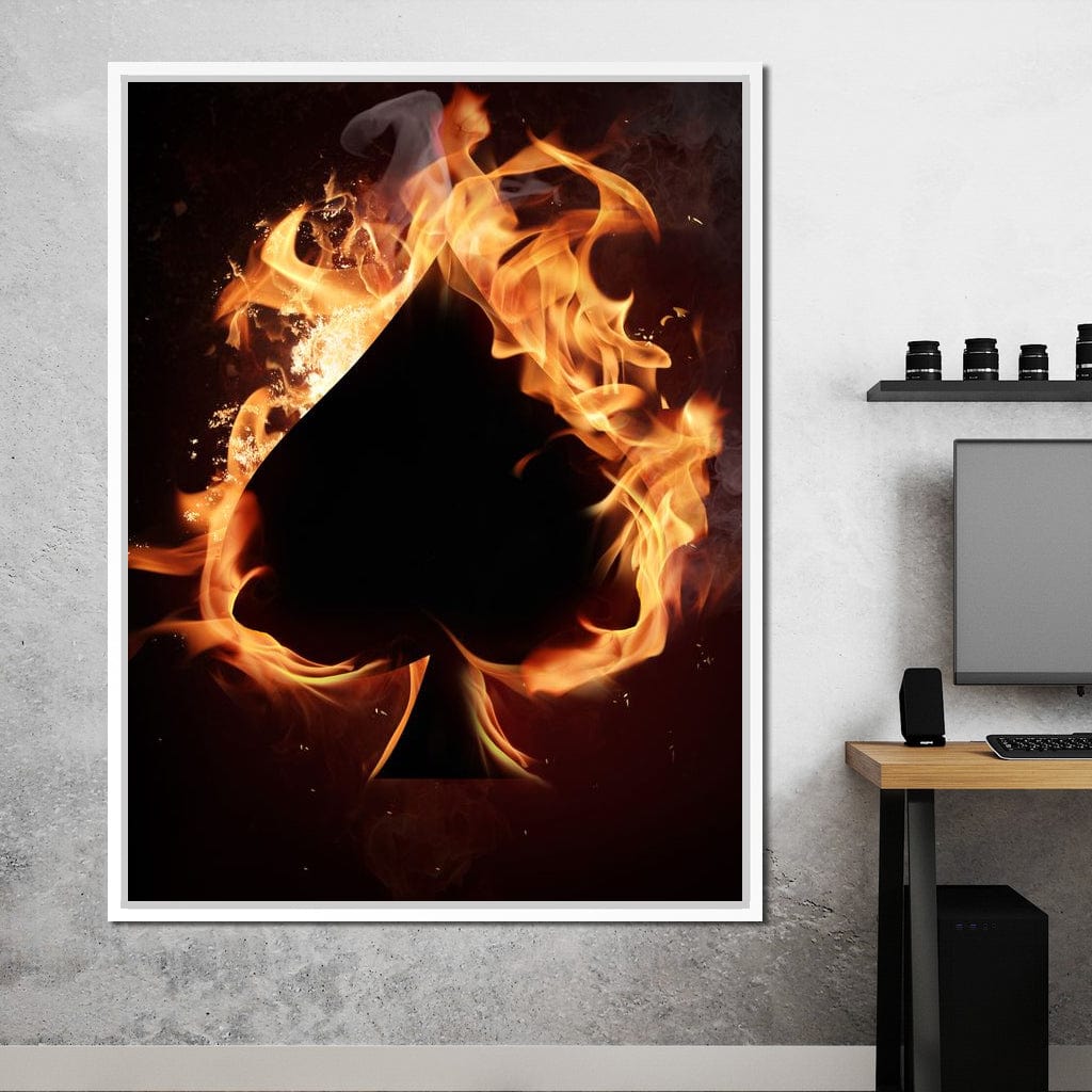 Spade on Fire Canvas Wall Art