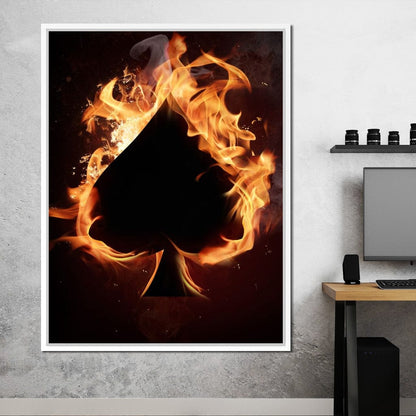 Spade on Fire Canvas Wall Art