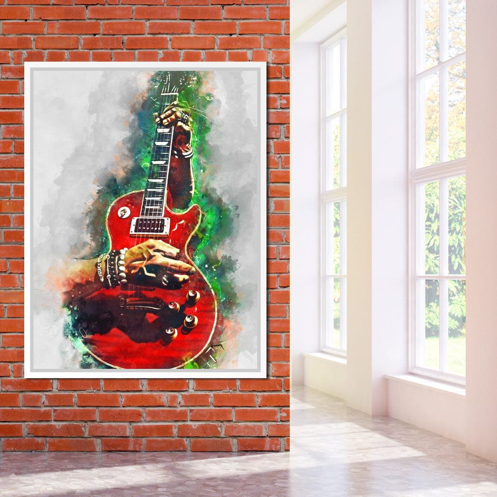 Slash Blood Red Guitar Canvas Wall Art