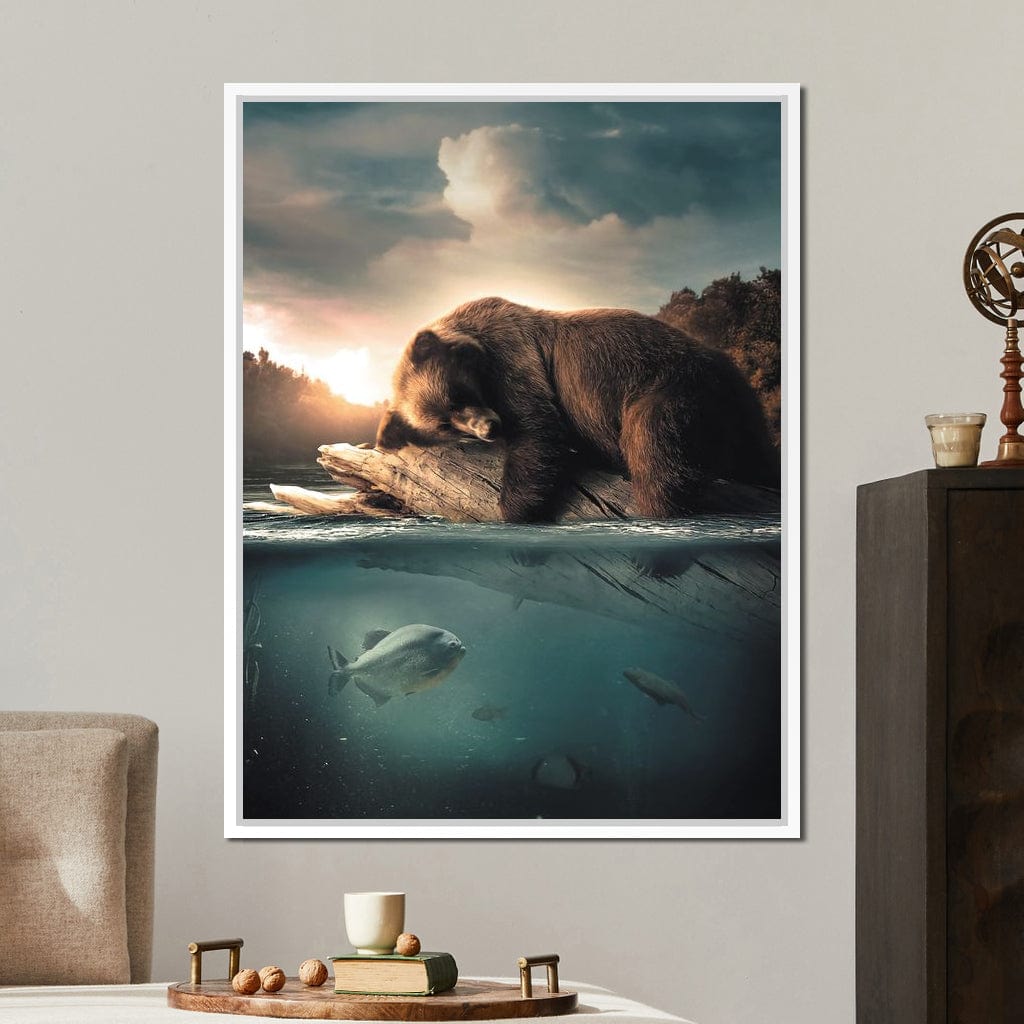 Floating Bear Canvas Wall Art