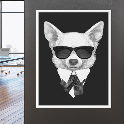 Dressed Up Chihuahua Canvas Wall Art