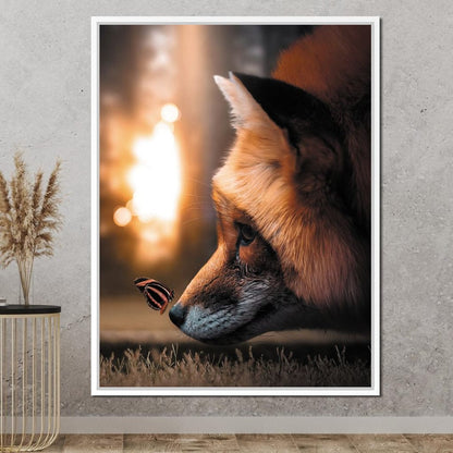 Fox Butterfly Canvas Wall Art