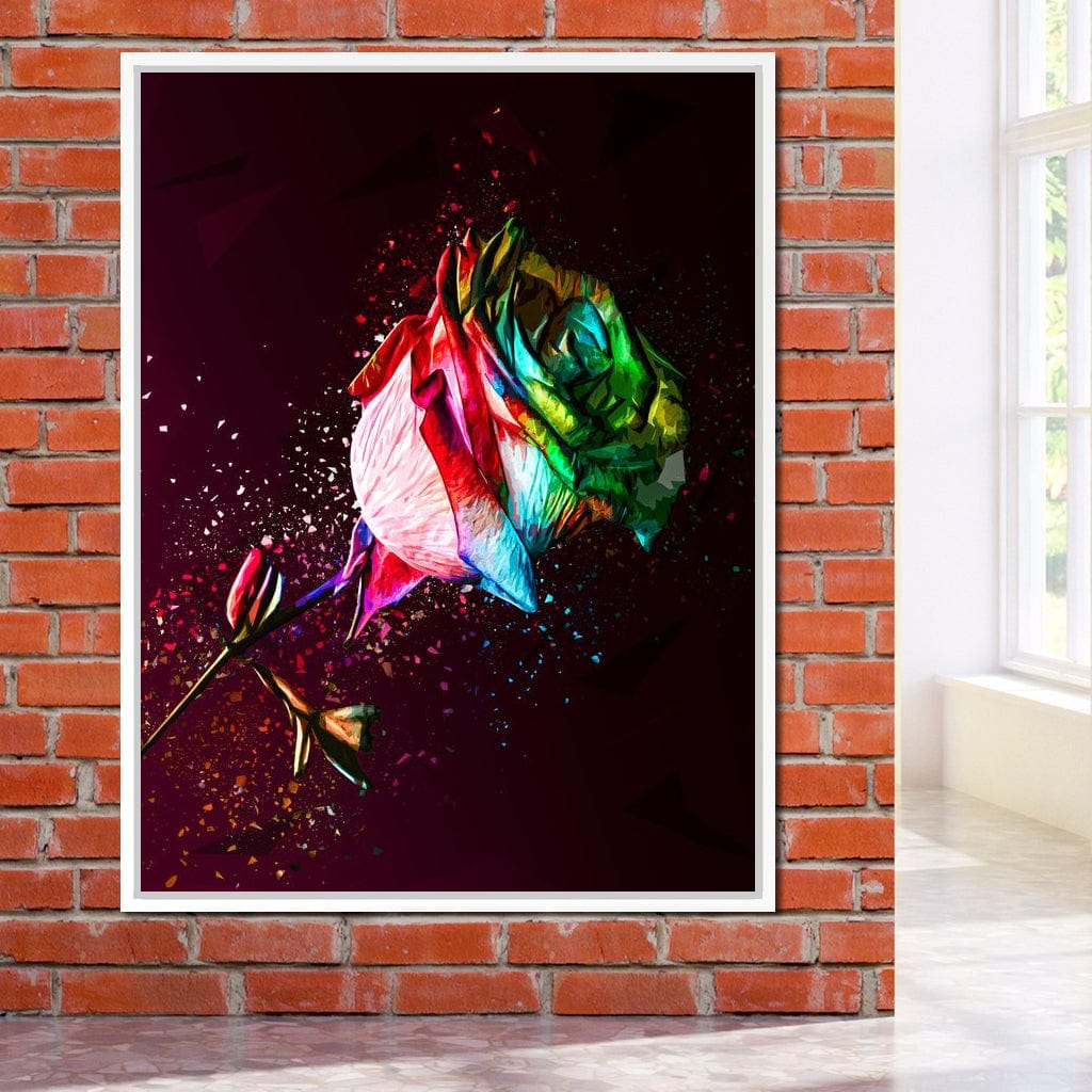 Colored Rose Canvas Wall Art