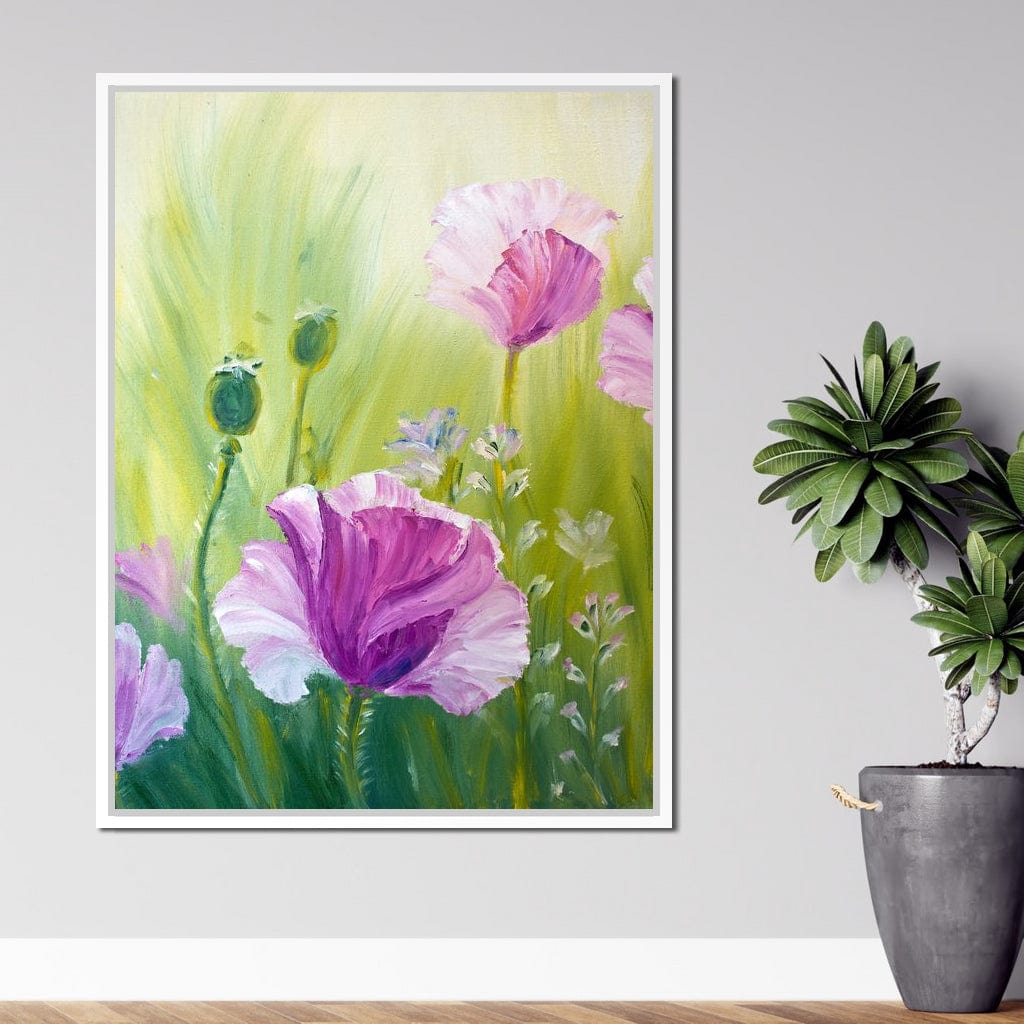 Purple Poppies Canvas Wall Art