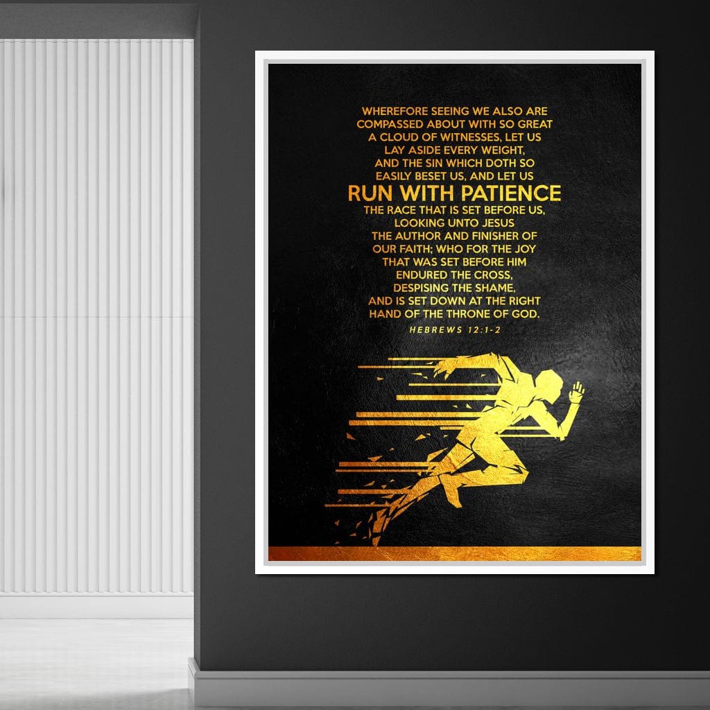 Hebrews 12:1-2 Canvas Wall Art