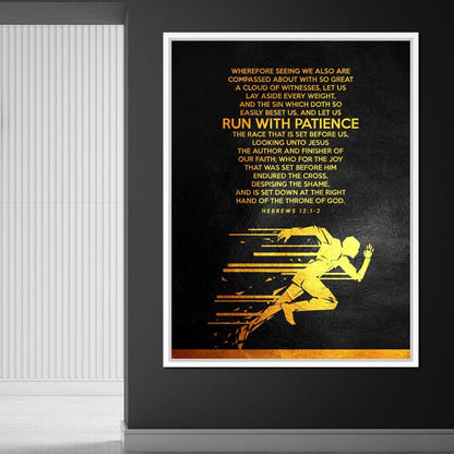 Hebrews 12:1-2 Canvas Wall Art
