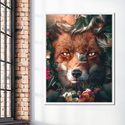 Floral Fox Canvas Wall Art