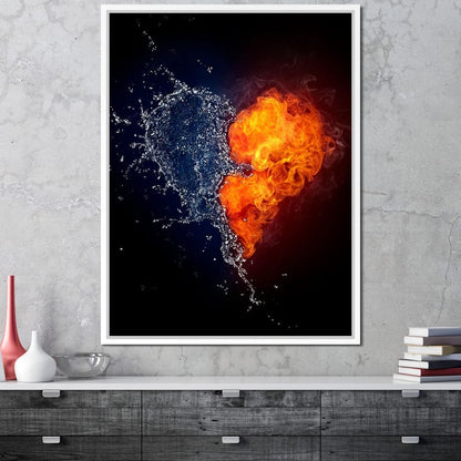 Fire and Water Love Canvas Wall Art