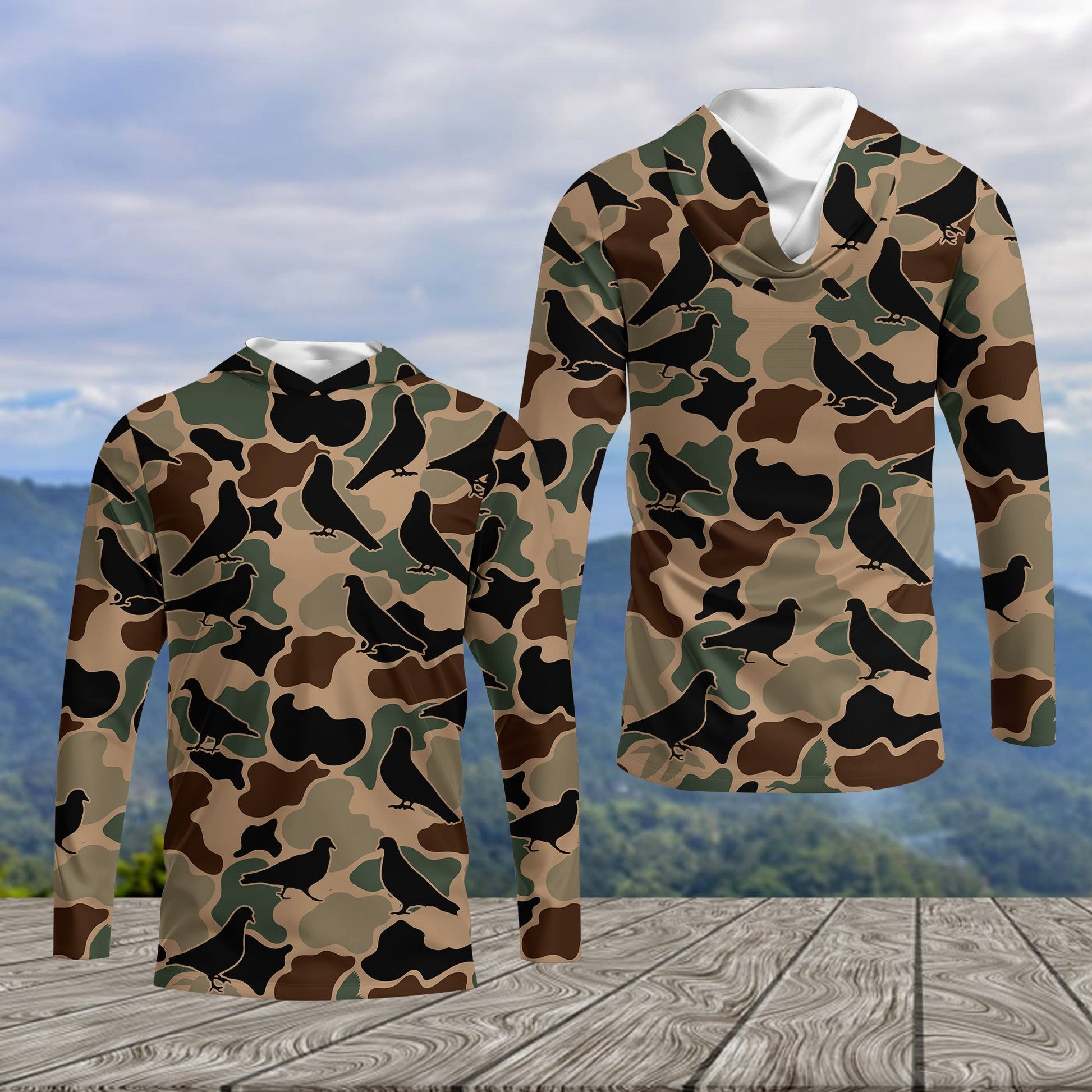 Dove Bird Camouflage Pattern All Over Print Shirt
