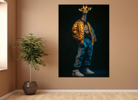 Giraffe Canvas Print – Cool Giraffe Poster in Sport Suit, Ready to Hang Wall Art