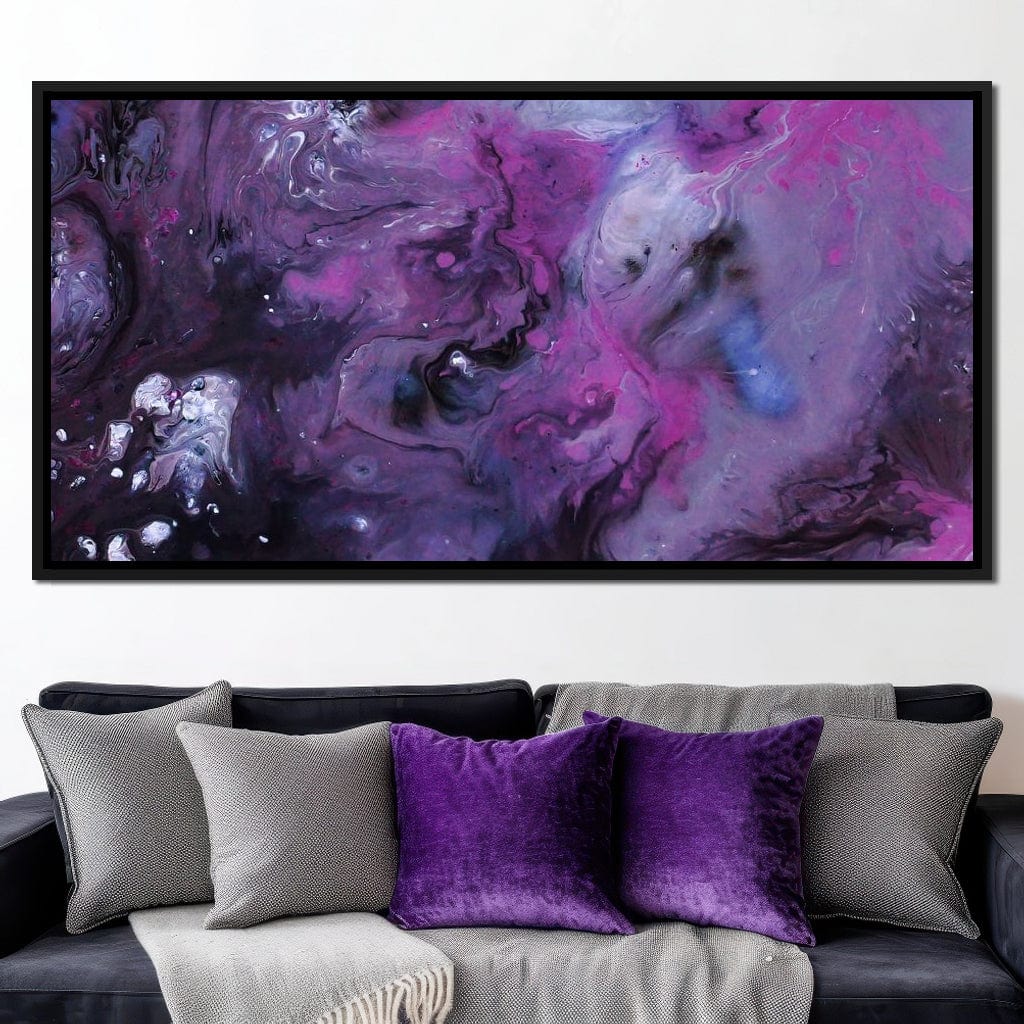 Abstract Purple & Black Canvas Wall Art