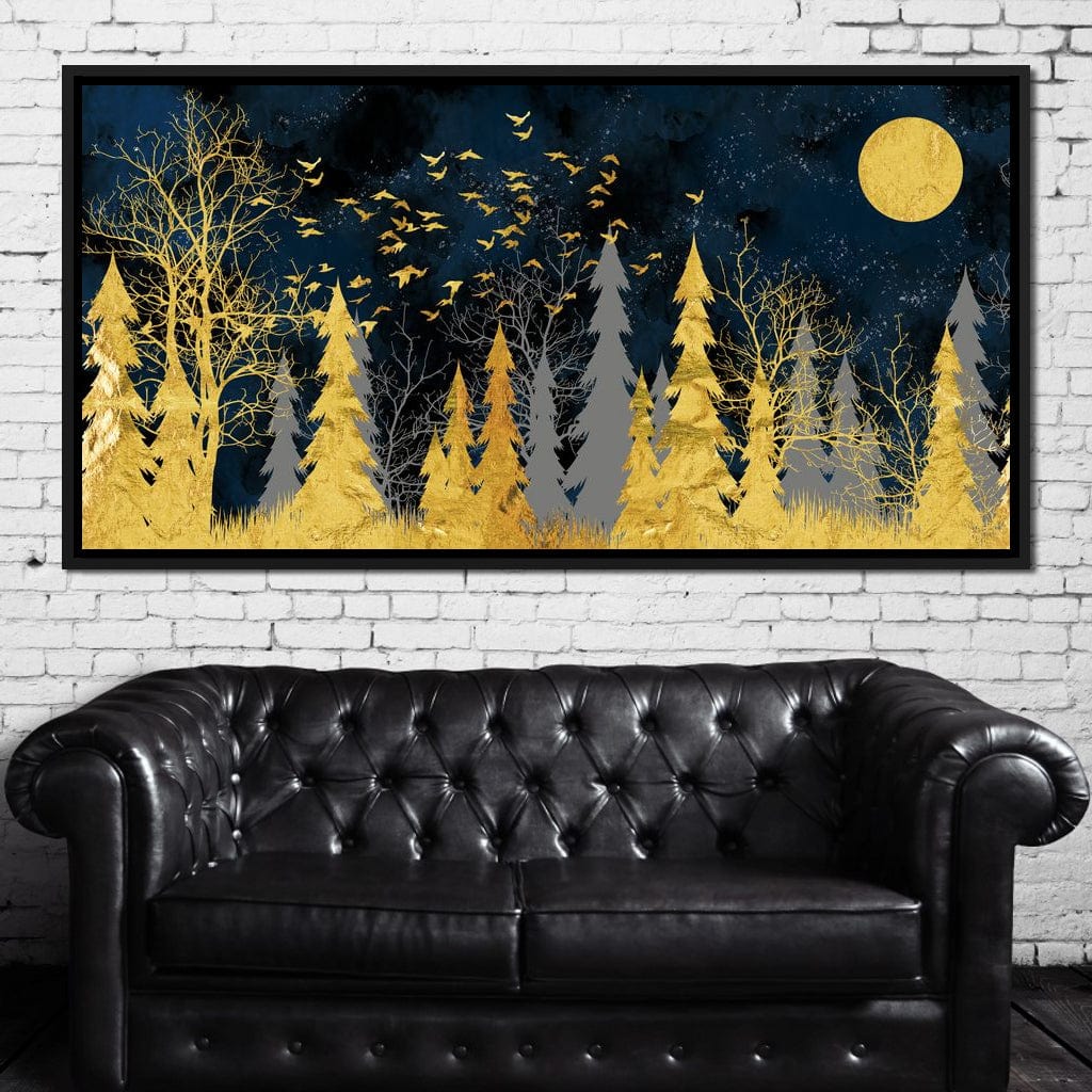 Golden Moonlight Canvas Wall Art