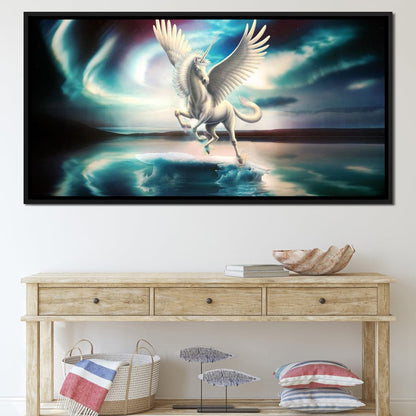 Northern Light Unicorn Canvas Wall Art