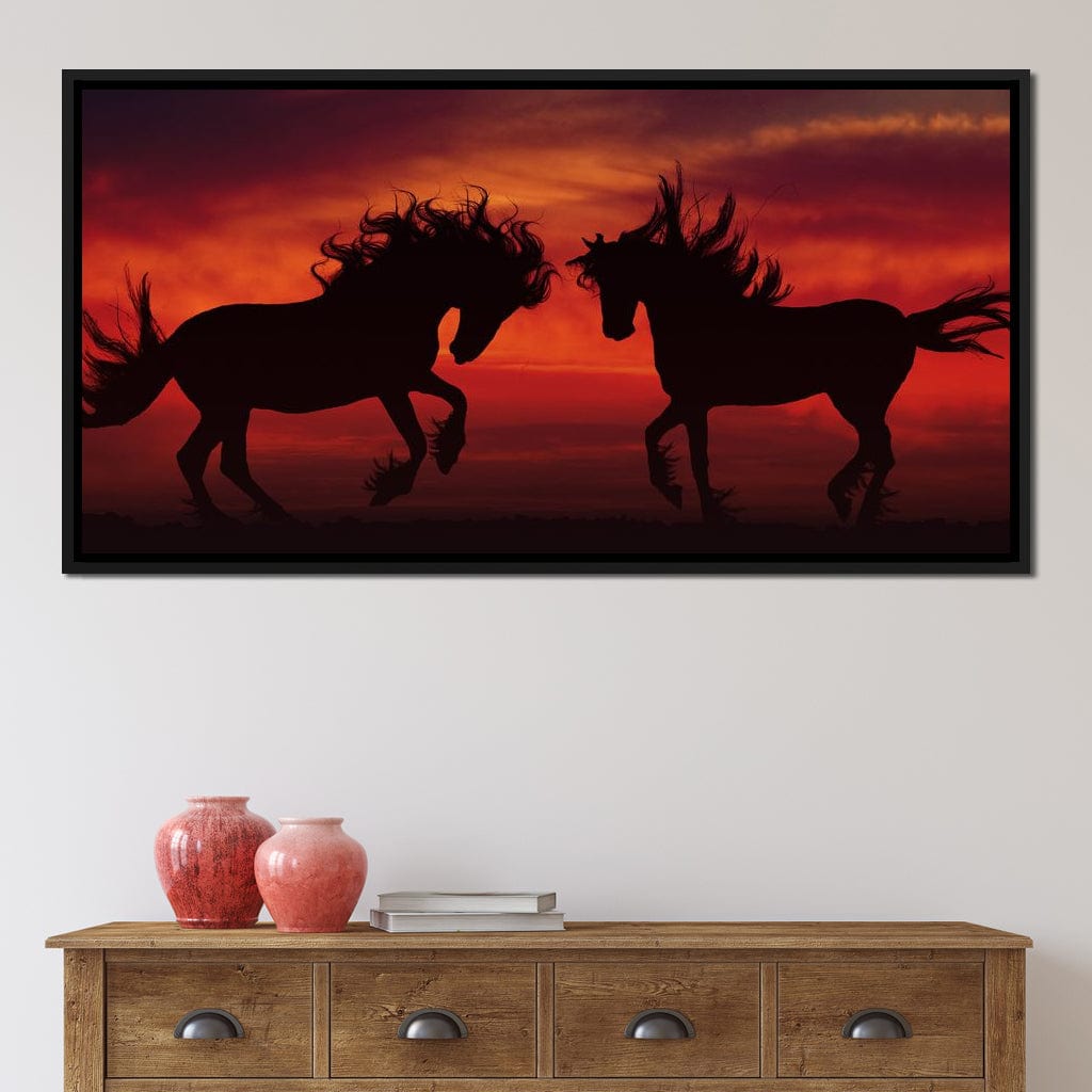 Stallion Sunset Canvas Wall Art