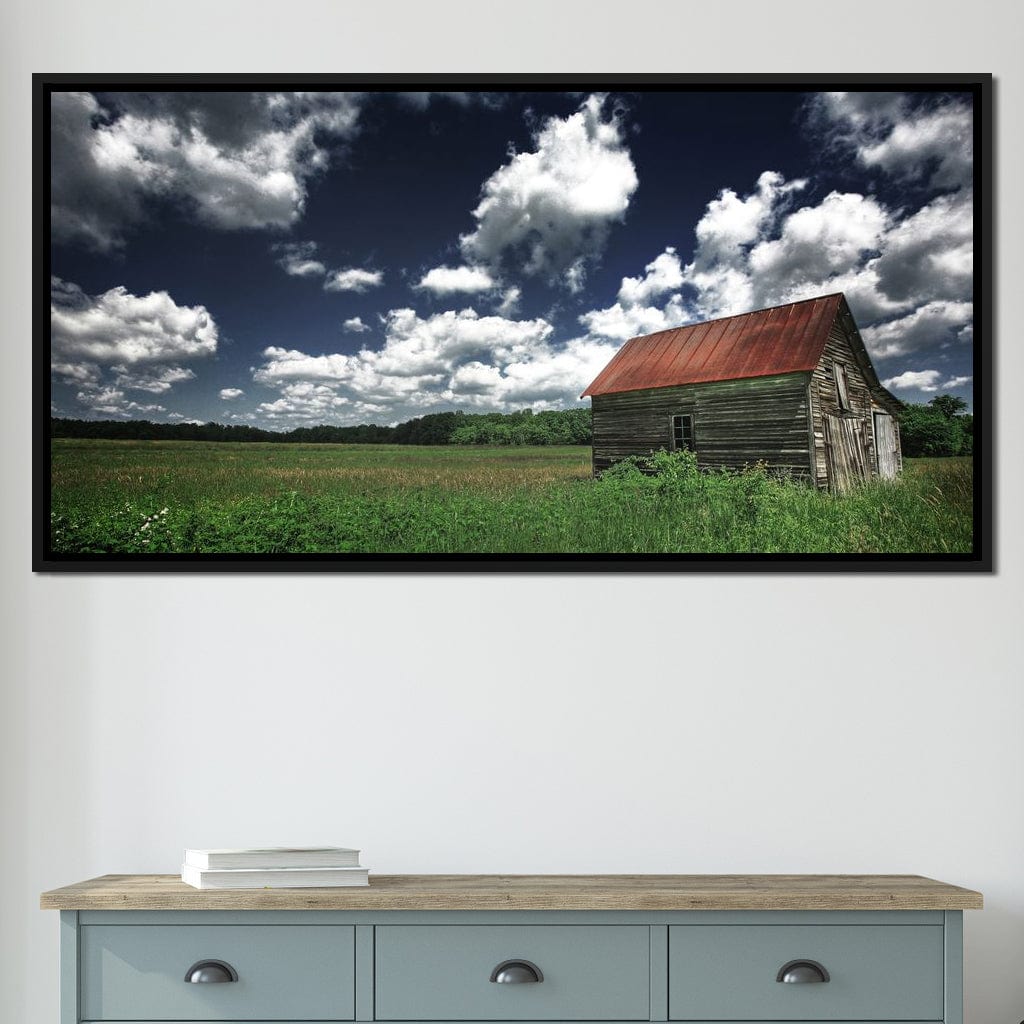 Old Barn in the Field Canvas Wall Art