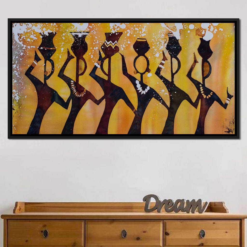 African Women with Jars Canvas Wall Art