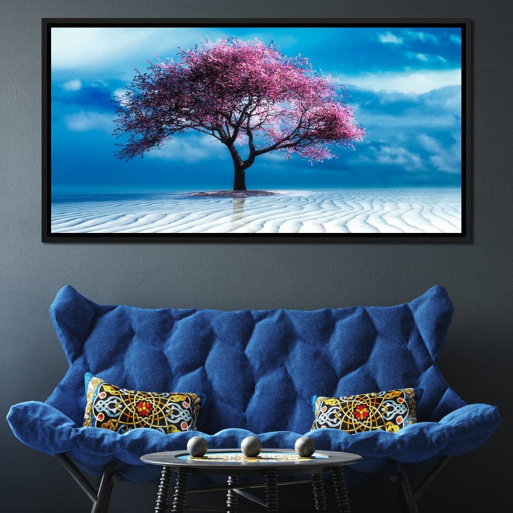 Lone Pink Tree Canvas Wall Art