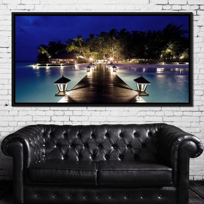 Night Vacation Canvas Wall Art