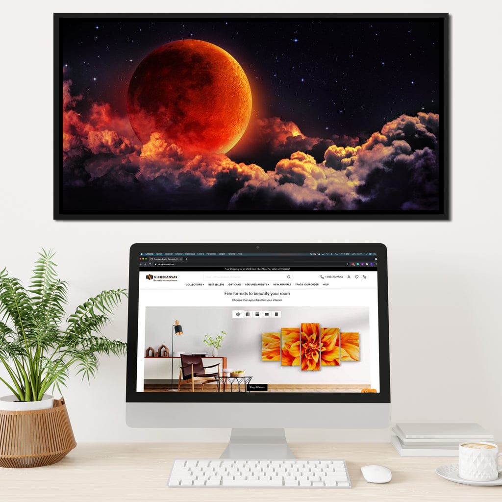 Red Moon Canvas Wall Art