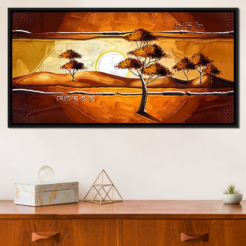 African Savanna Sunset Canvas Wall Art