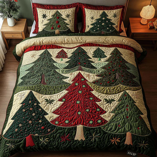 Single (59'' x 70'') /Forest Of Joy 3-Piece Quilted Bedding Set