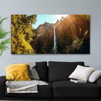 High Mountain Waterfall Canvas Wall Art