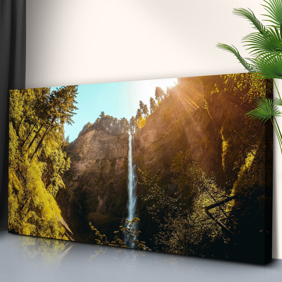 High Mountain Waterfall Canvas Wall Art