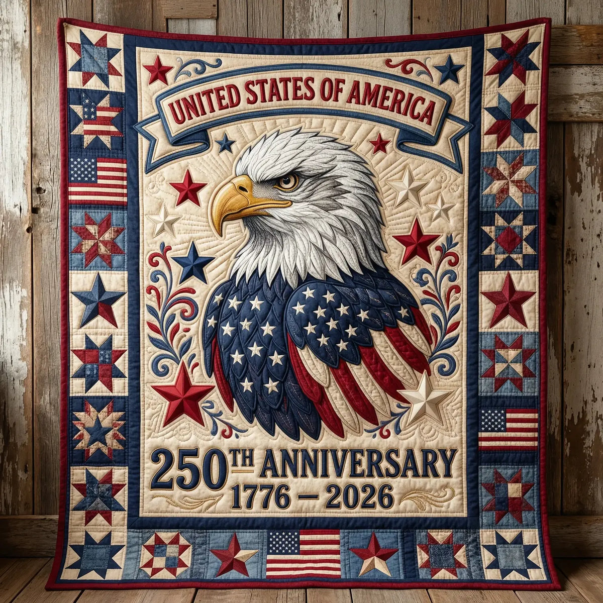 250th American Eagle Quilt Blanket