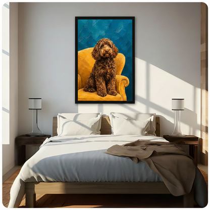 Labradoodle Oil Painting Portrait Canvas Wall Art