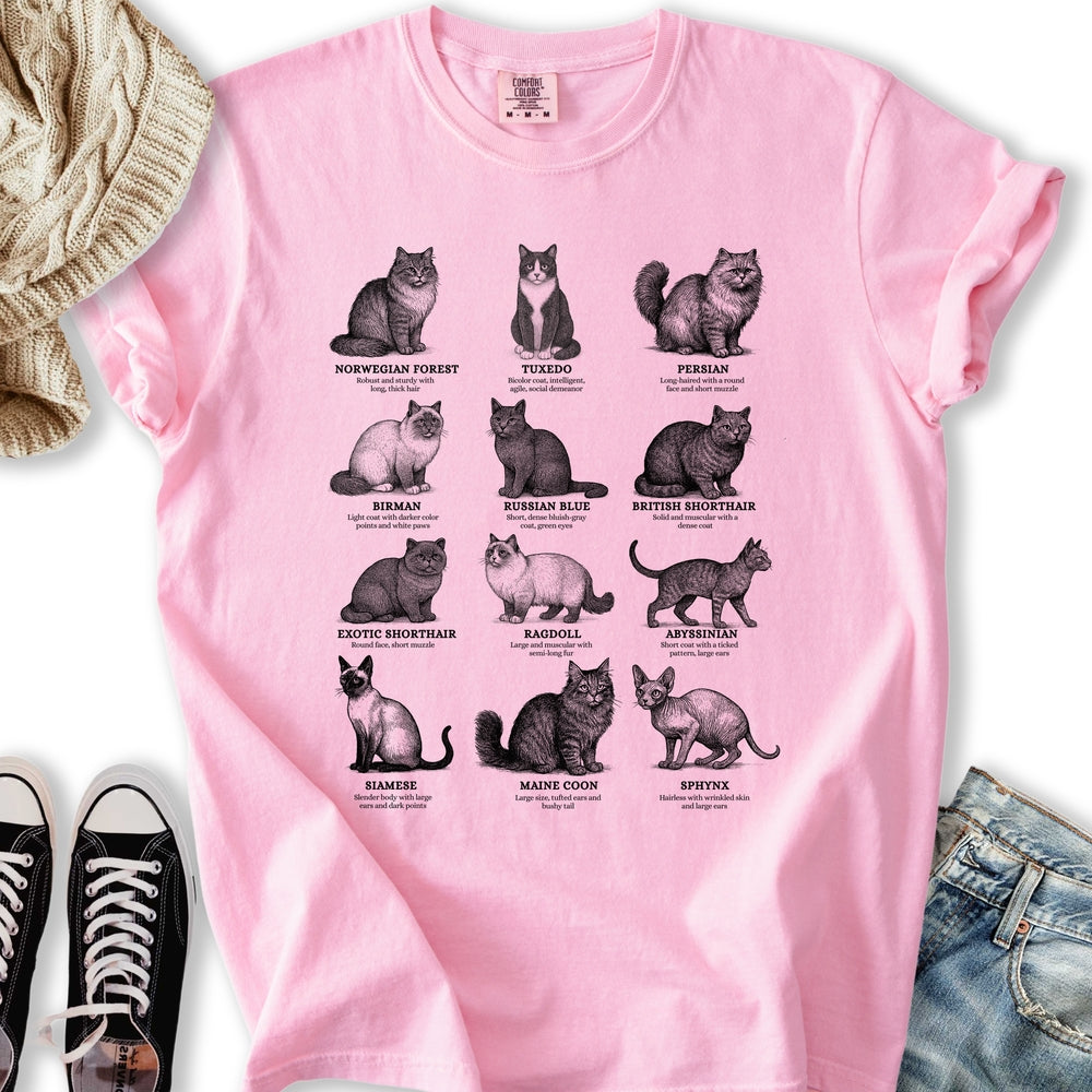 Vintage Cat Breeds Relaxed Tee