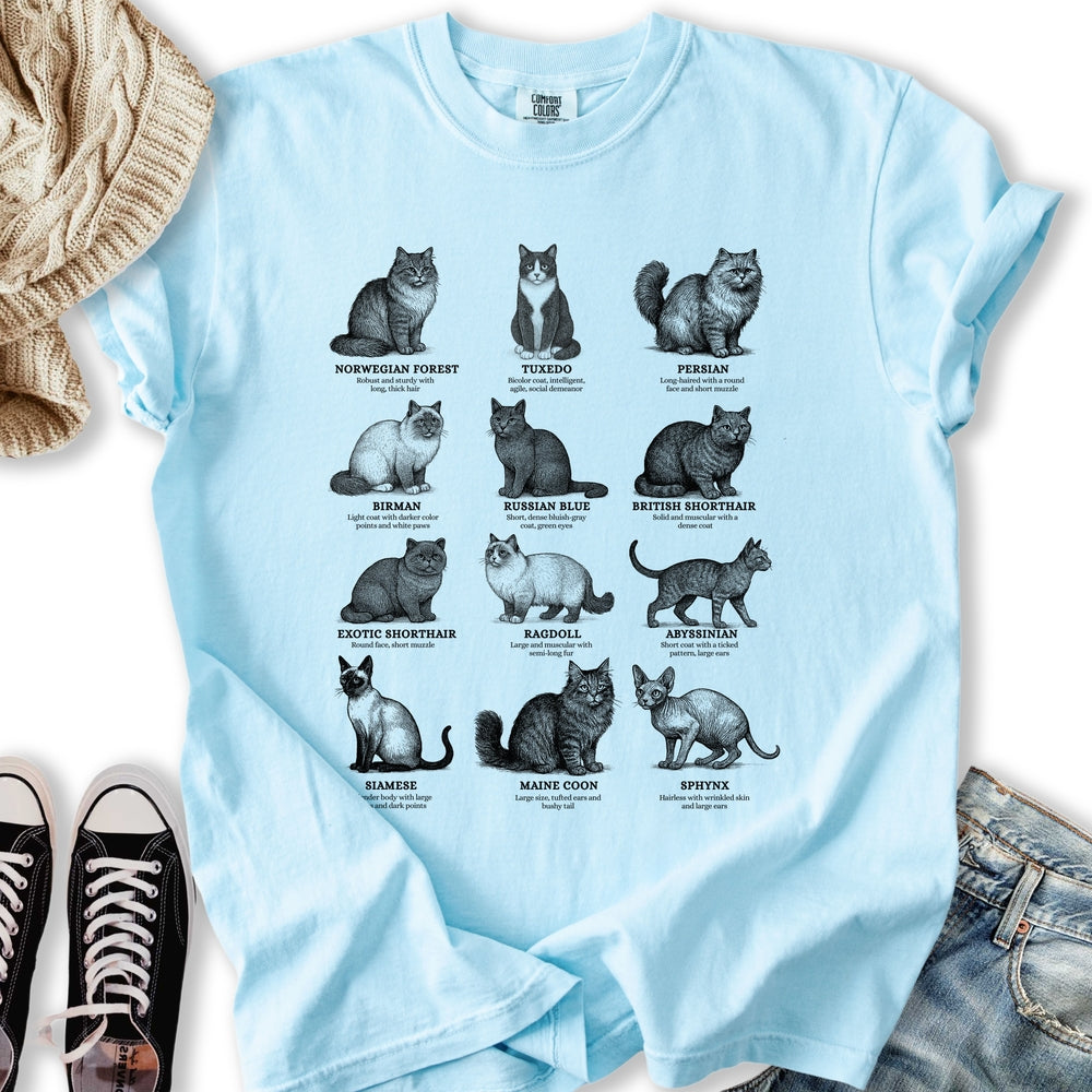 Vintage Cat Breeds Relaxed Tee