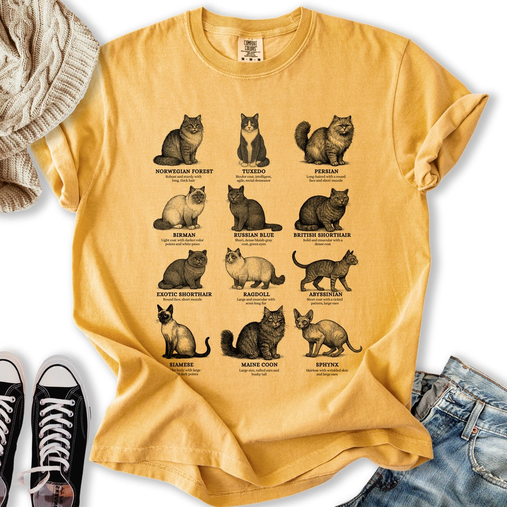 Vintage Cat Breeds Relaxed Tee