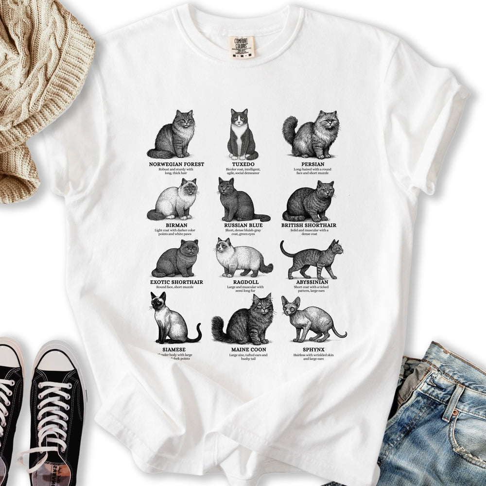 Vintage Cat Breeds Relaxed Tee