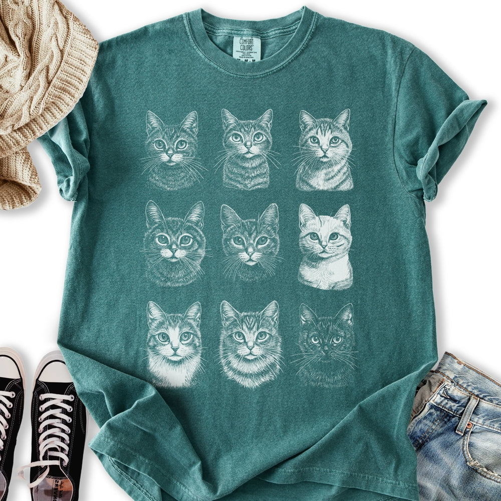 Vintage Cat Faces Relaxed Tee
