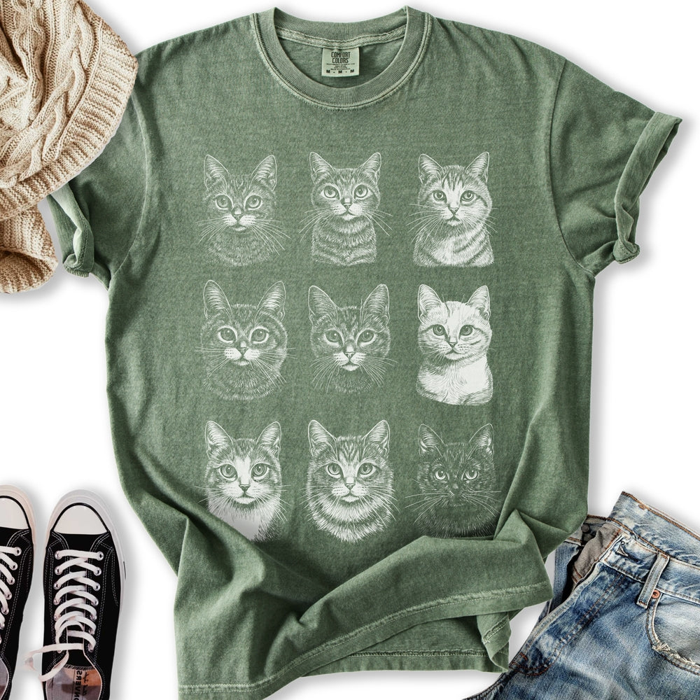 Vintage Cat Faces Relaxed Tee