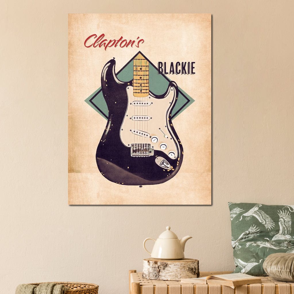 Eric Clapton's Blackie Guitar Retro Canvas Wall Art