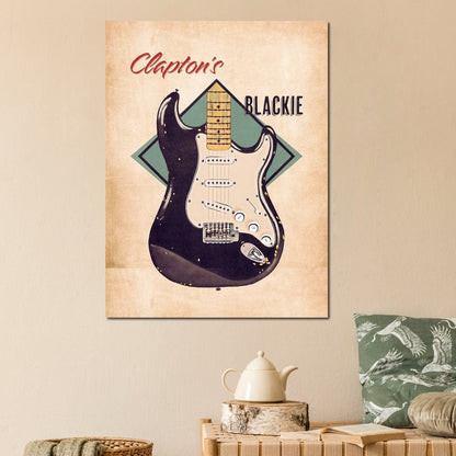 Eric Clapton's Blackie Guitar Retro Canvas Wall Art