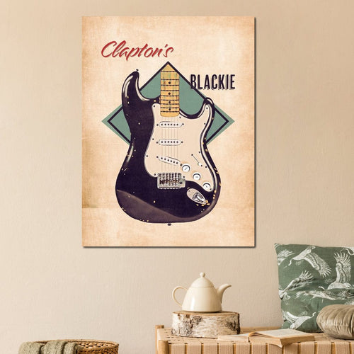 Eric Clapton's Blackie Guitar Retro Canvas Wall Art