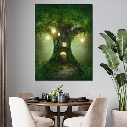 Magical Tree House Canvas Wall Art
