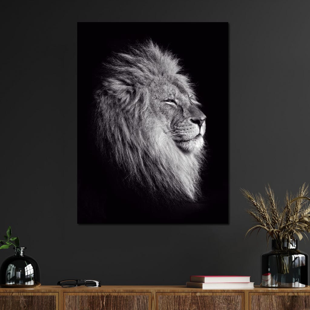 Black and White Lion King Canvas Wall Art