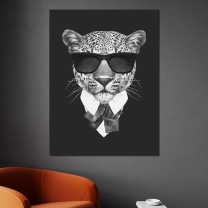 Dressed Up Leopard Canvas Wall Art