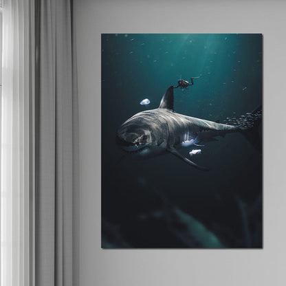 Megalodon Canvas Wall Art