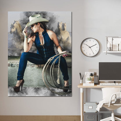 Sexy CowGirl Canvas Wall Art