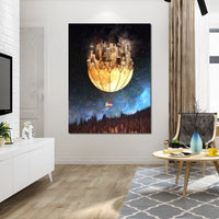 Moon Town Canvas Wall Art