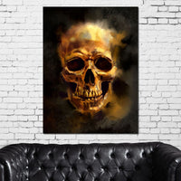 Golden Skull Canvas Wall Art