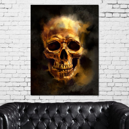 Golden Skull Canvas Wall Art
