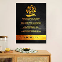 Psalm 1:1-3 Canvas Wall Art