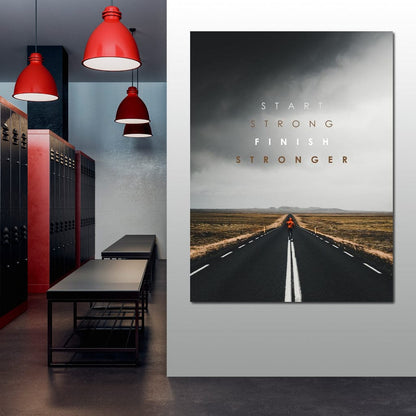 Start Strong Finish Stronger Canvas Wall Art