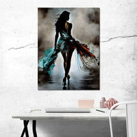 Female Portrait Paint Splash 040 Canvas Wall Art