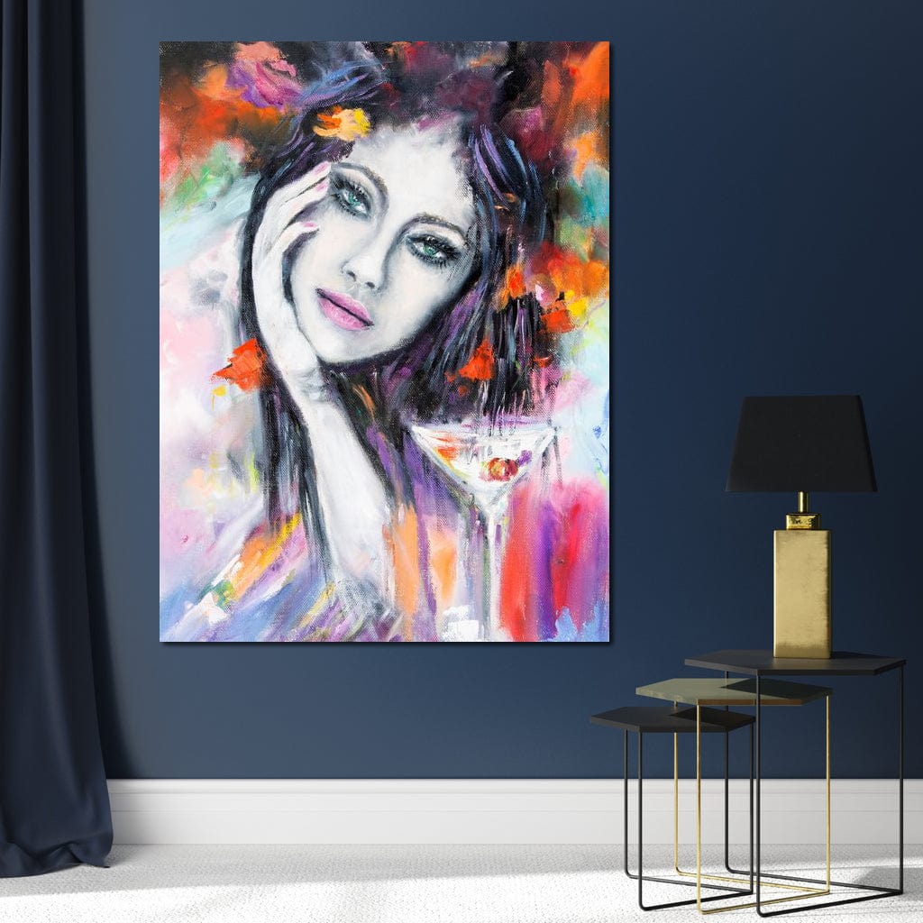 Martini Girl Canvas Wall Art
